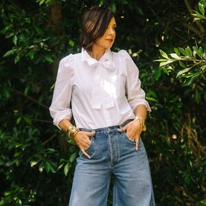 KMJ Poppy White Bow Blouse